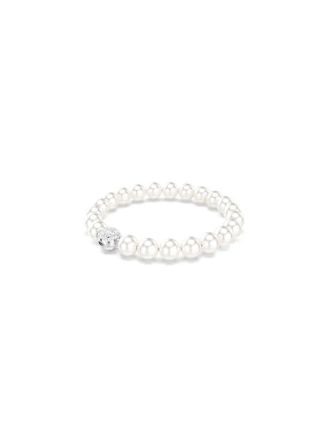 SWAROVSKI  Matrix Magnetic White Pearl Rhodium Plated Bracelet for Women | Best Price UAE